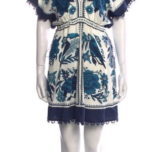 FARM Rio Blue and White Floral Mini Dress